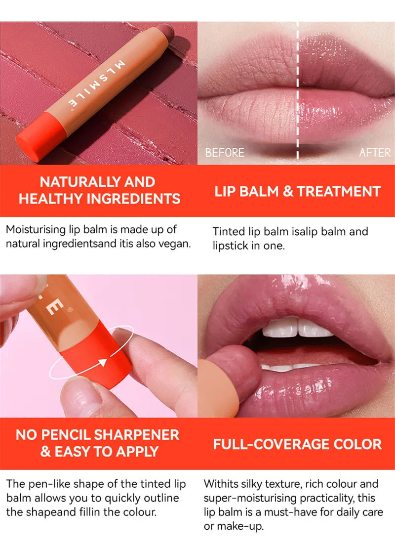 Crayon Lèvres Velours Waterproof 6 Couleurs Longue Tenue — Nude & Rose