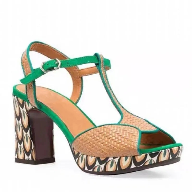 JOCHEBED HU Escarpins Cuir Véritable Plateforme — Talon Carré Luxe, Tailles 36-44