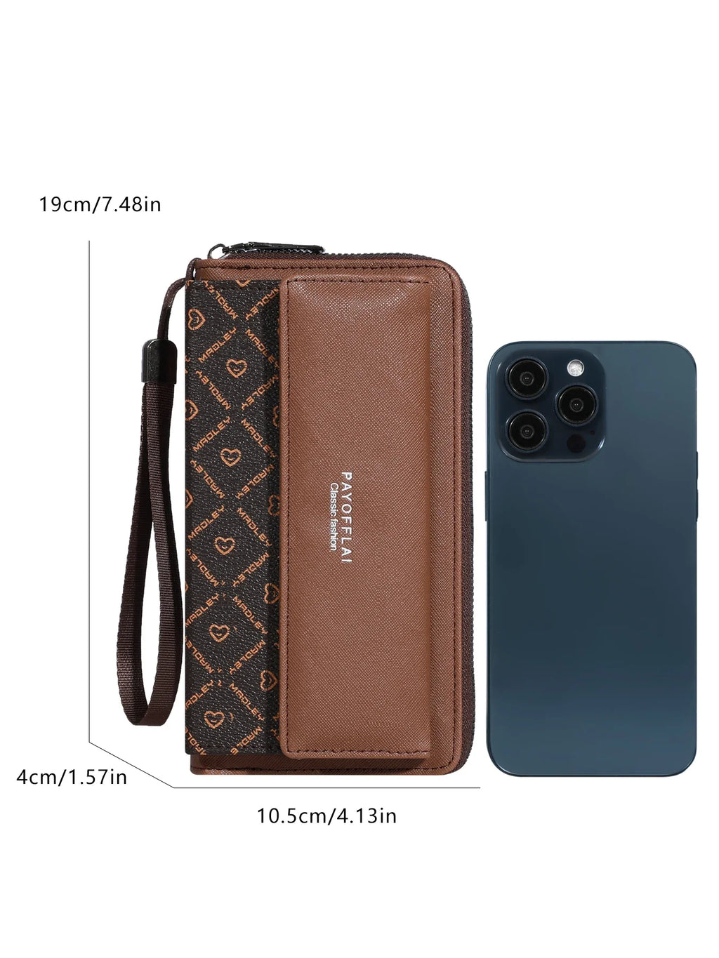 Portefeuille Homme Cuir PU Double Couche — Fermeture Pression, Porte-Cartes & Photos