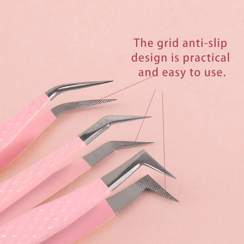Pince à Cils Extension Fibre Acier Inoxydable — Outil Maquillage Précision