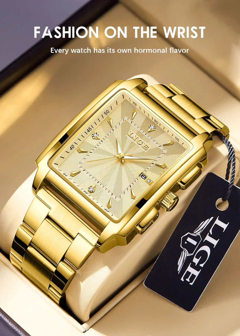 LIGE Montre Homme Business Chronographe — Acier Inoxydable, Étanche, Élégante