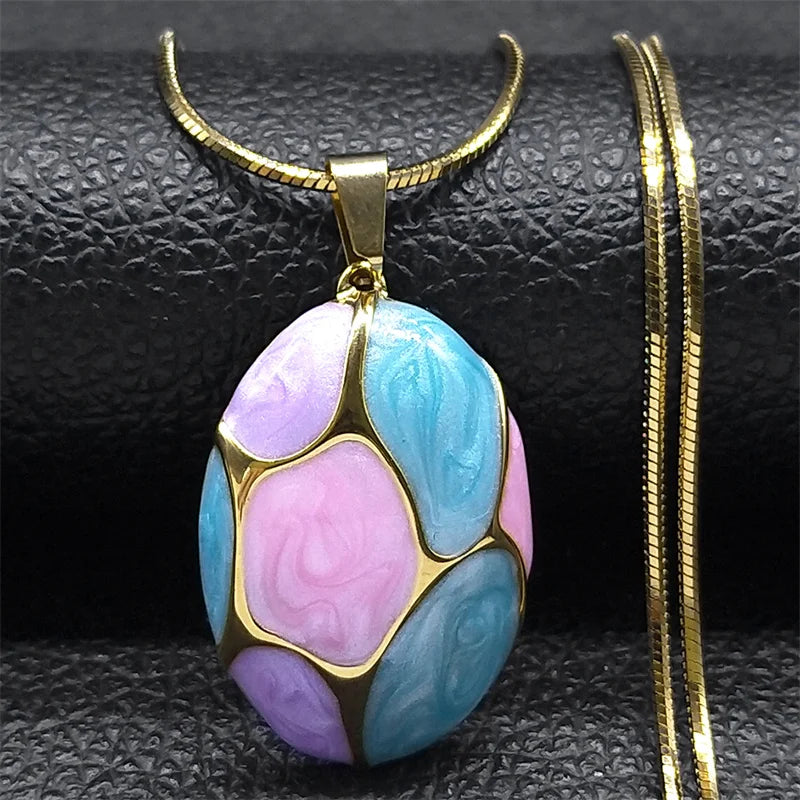 Collier Pendentif Charme Rose Femme — Chaîne Acier Inoxydable Doré Boho