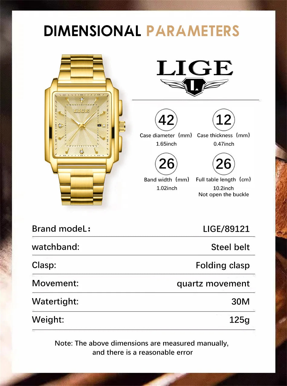 LIGE Montre Homme Business Chronographe — Acier Inoxydable, Étanche, Élégante