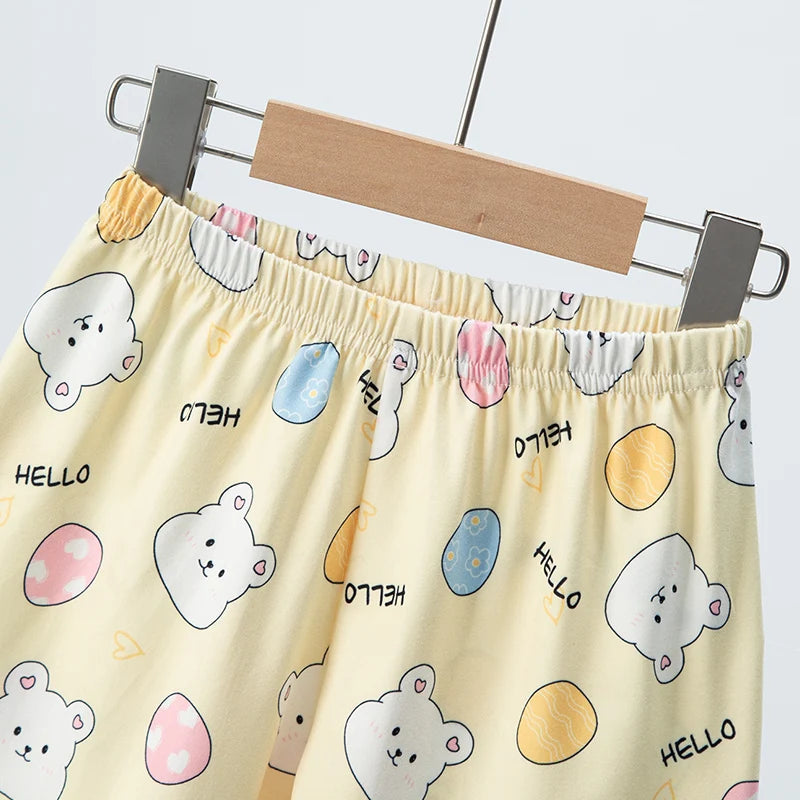 Ensemble 2 pièces enfant mixte – T-shirt manches courtes & short imprimé animaux, été 4-6 ans
