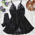 Lingerie Femme Transparente Dentelle — Nuisette Babydoll Sexy, Soutien-Gorge Ouvert