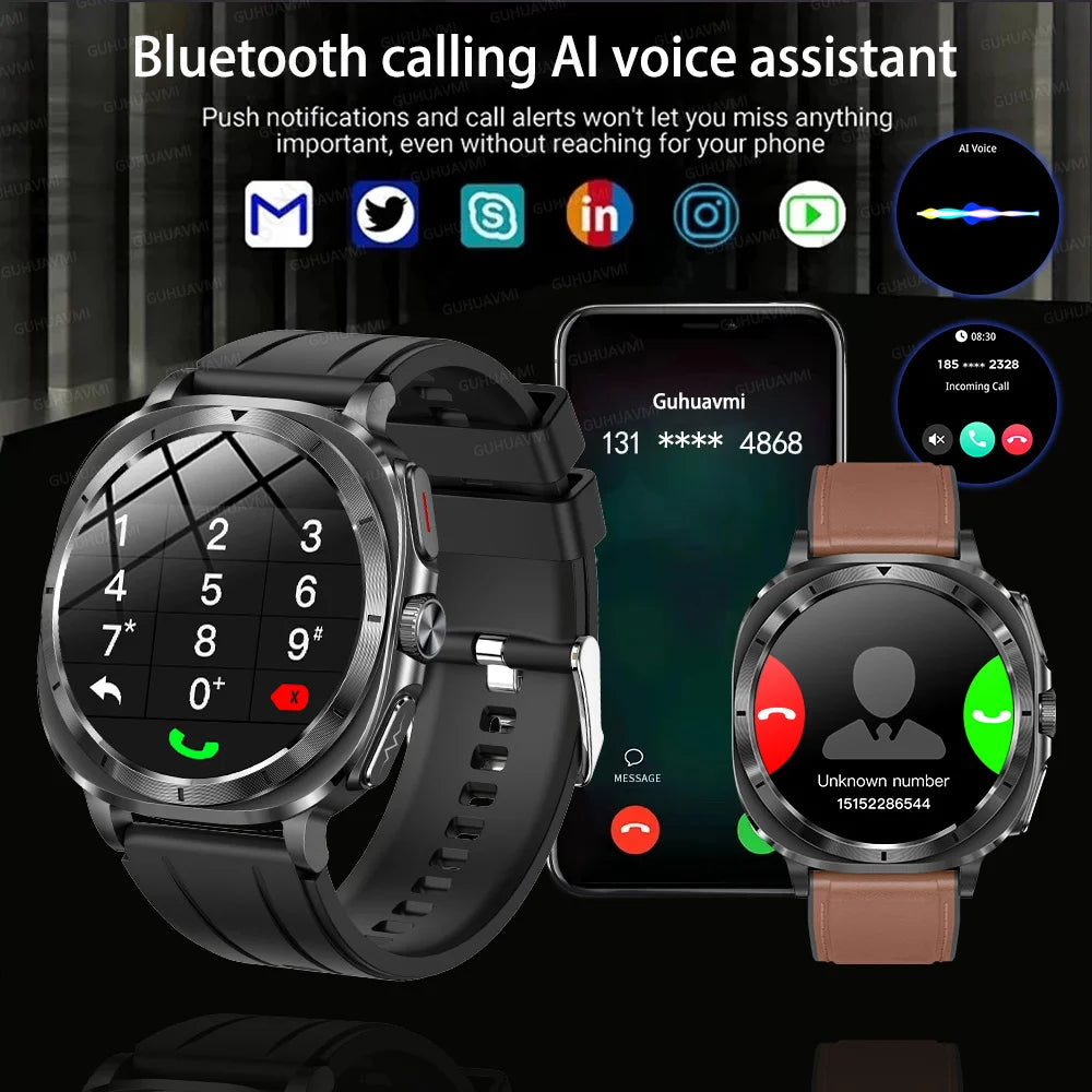 Montre Connectée Santé ECG Laser 2025 — Tension Artérielle, Acide Urique, NFC, Appels