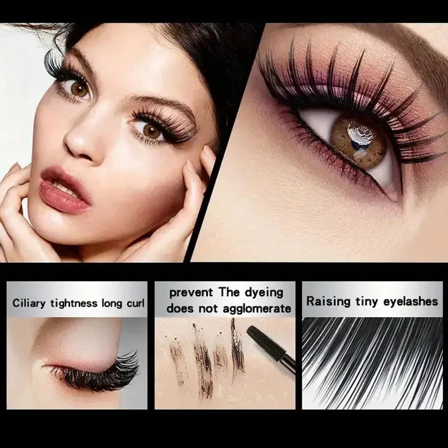 Mascara 4D Waterproof Longue Tenue Courbe Volume — Cils Denses et Allongeants
