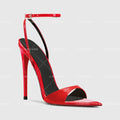 Sandales Femme Semelle Rouge Bout Ouvert Boucle — Talon Haut, Grande Taille, 2025