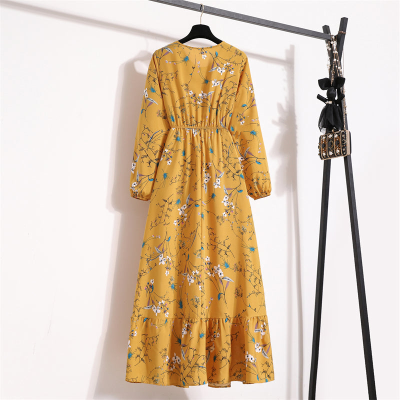 Robe Maxi Femme Été — Imprimé Floral Manches Longues Plage & Soirée