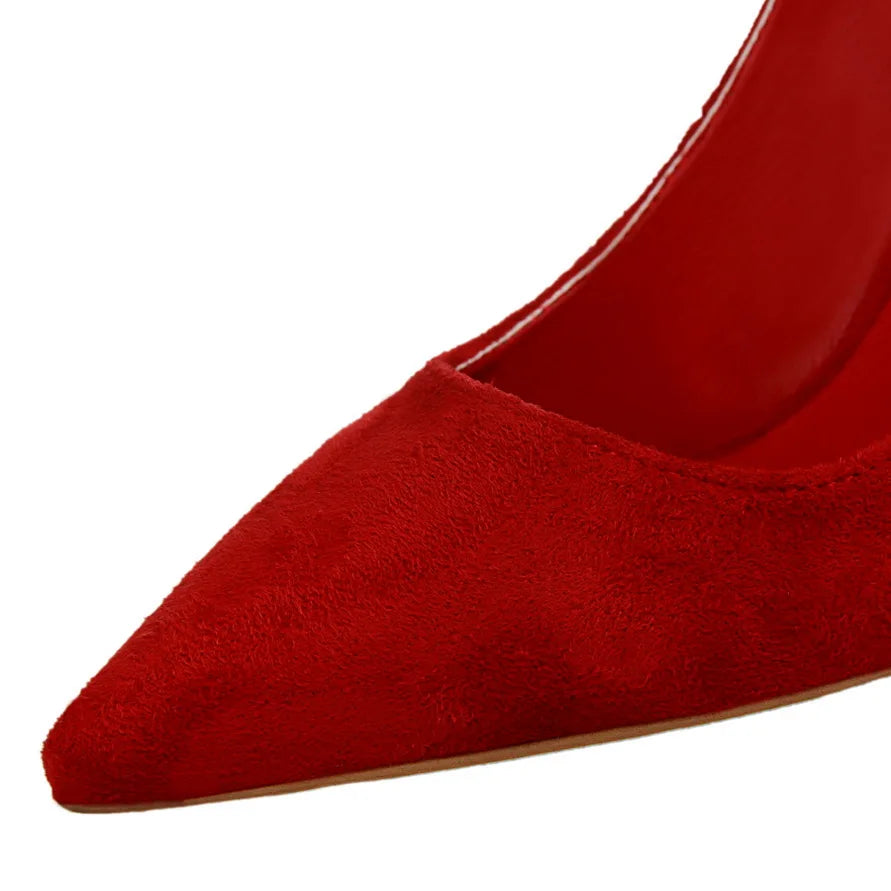 Escarpins Femme 9cm Jaune Bordeaux — Suède, Grande Taille, Mariage Prom