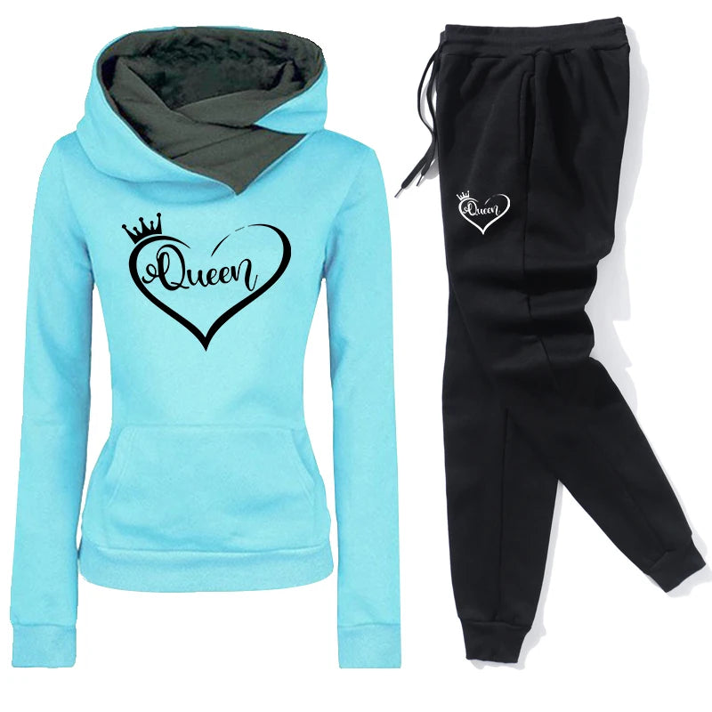 Survêtement Femme Casual Sport 2025 — Sweatshirt Manches Longues & Pantalon
