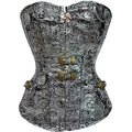 Corset Overbust Burlesque Gothique pour Femme – Style Steampunk Jacquard