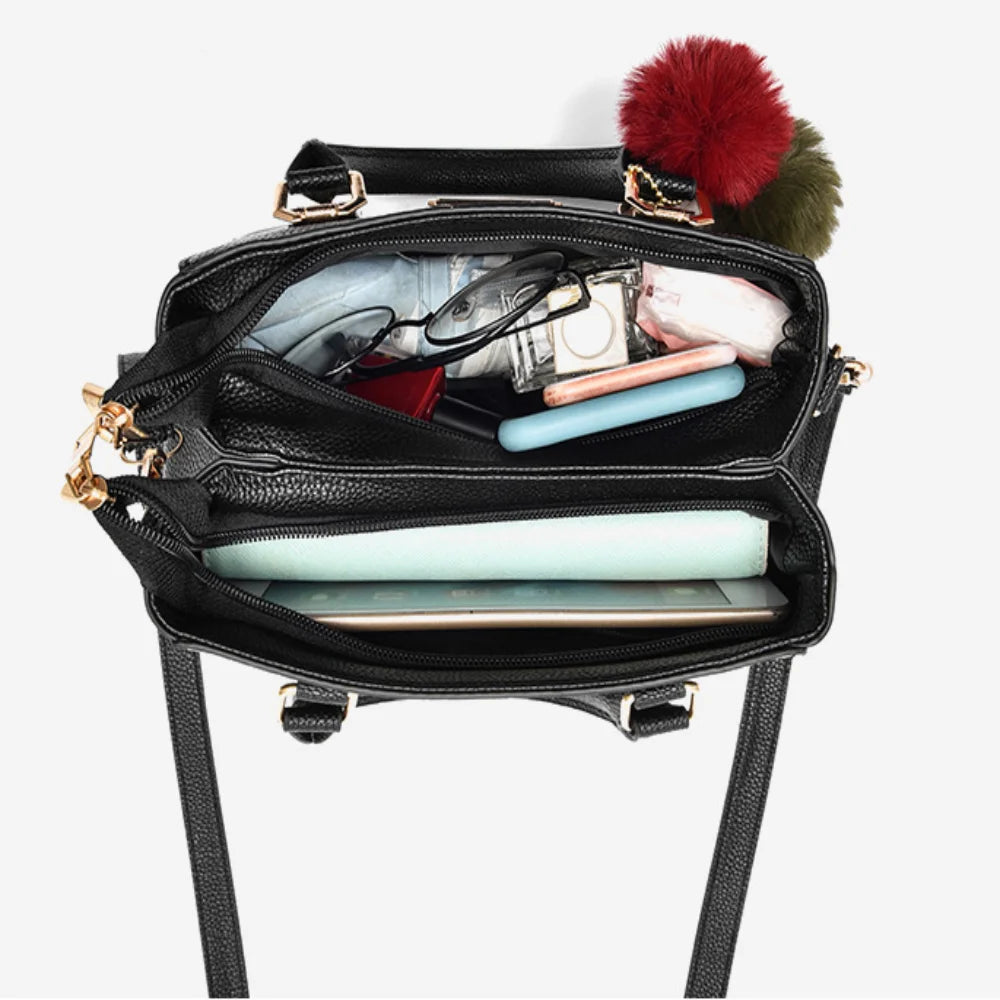 Sac À Main Femme Cuir Casual — Grande Capacité, Sac Épaule Messenger