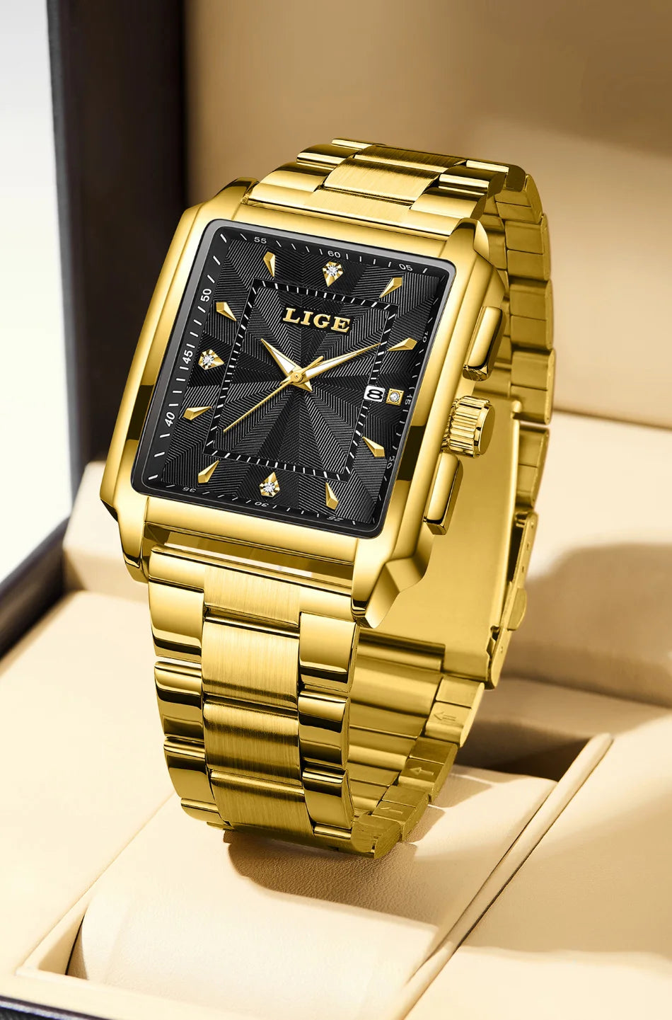LIGE Montre Homme Business Chronographe — Acier Inoxydable, Étanche, Élégante