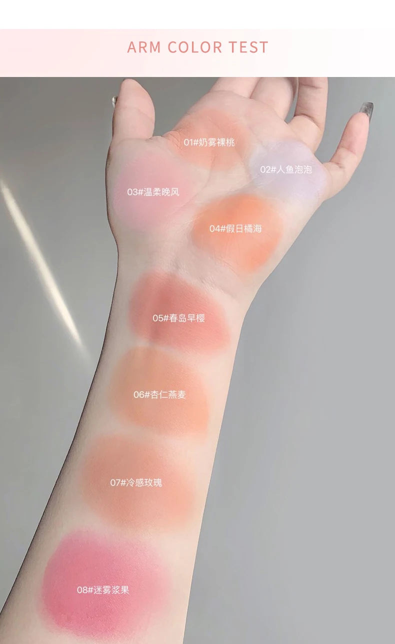 Blush Mousse Rose Fille Palette 4 Couleurs Mat & Pêche — Contouring Visage