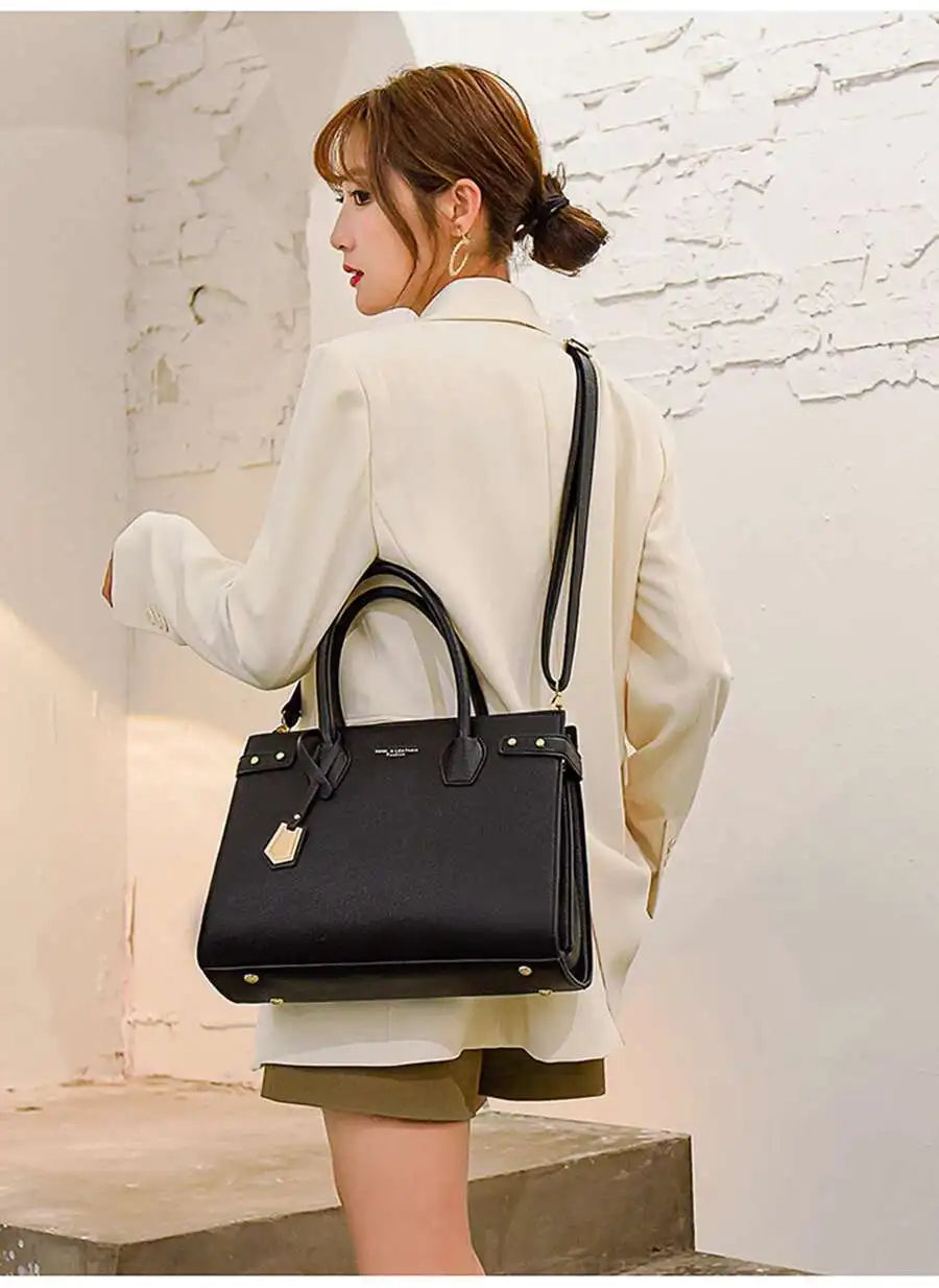 Sac à Main Femme Cuir PU — Satchel Élégant Grande Marque, Bandoulière Épaule