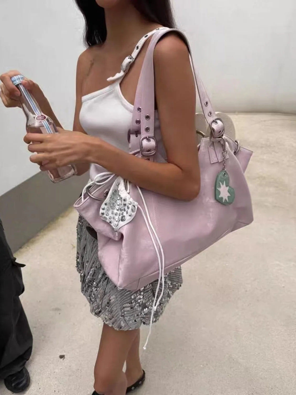 Grand Sac Vintage Femme — Tote Fourre-Tout, Sac Épaule Grande Capacité, Style Dumpling