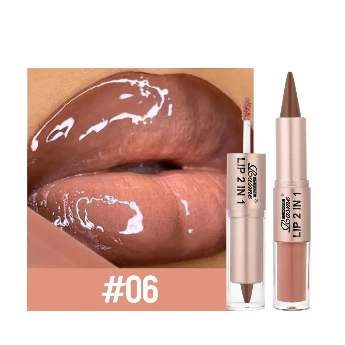 Crayon Contour Lèvres 2en1 Dégradé — Lip Liner Waterproof Mat & Gloss Miroir
