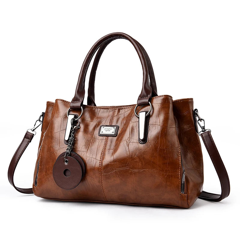 Sac à Main Femme Cuir PU — Tote Bandoulière Messenger, Grande Capacité