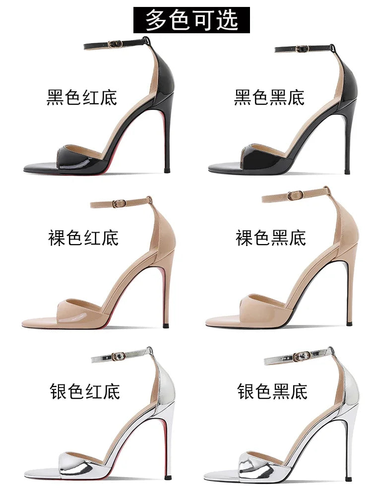 Sandales Talon Fin Femme Princesse Été Nude — Bouton, Jupe, Tailles 33-46