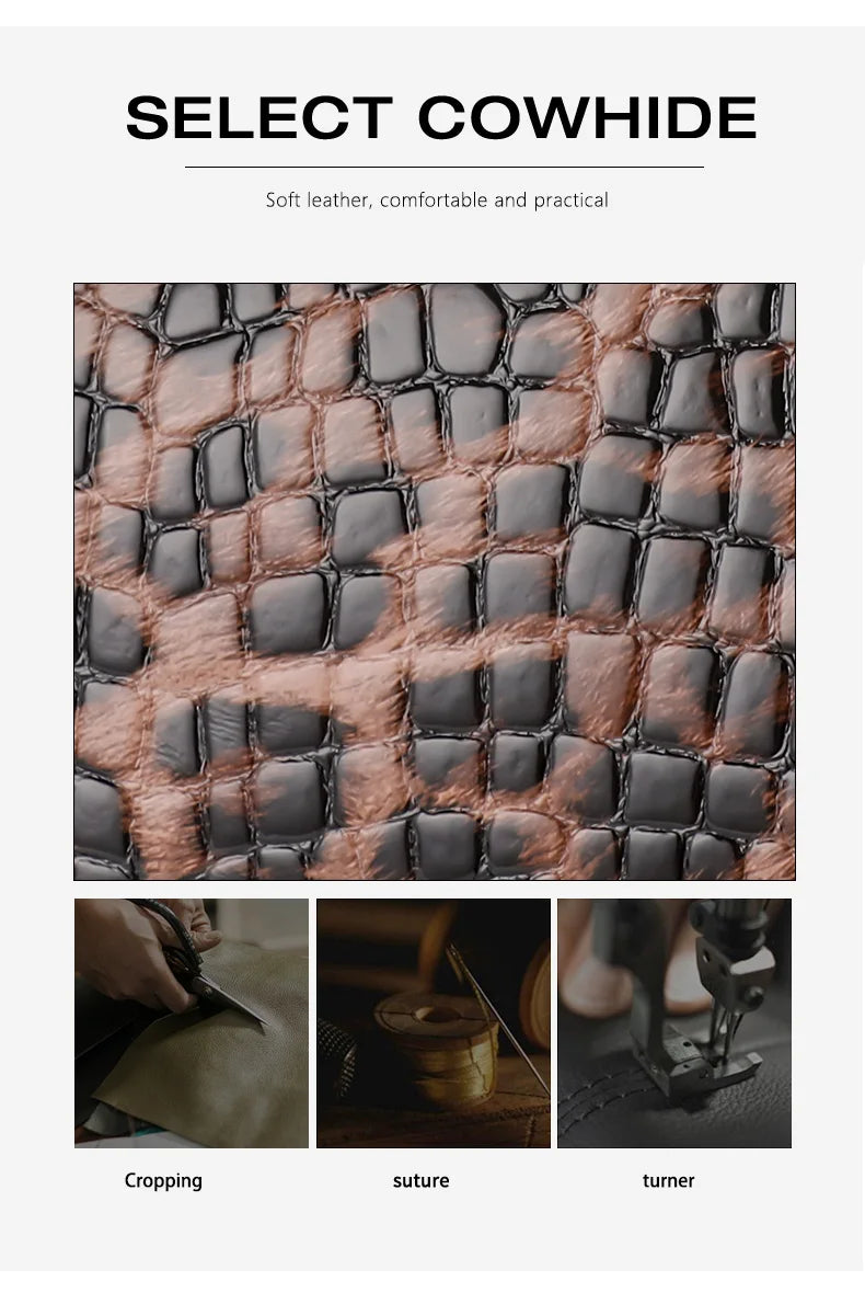 Sac Boston Femme Cuir Véritable Imprimé Léopard — Style Luxe Tendance