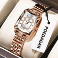 Montre Femme POEDAGAR Luxe Quartz — Acier Inoxydable, Étanche, Date, Fashion