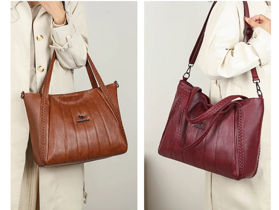 Sac À Main Femme Cuir PU Grande Marque — Tote Casual Élégant, Bandoulière