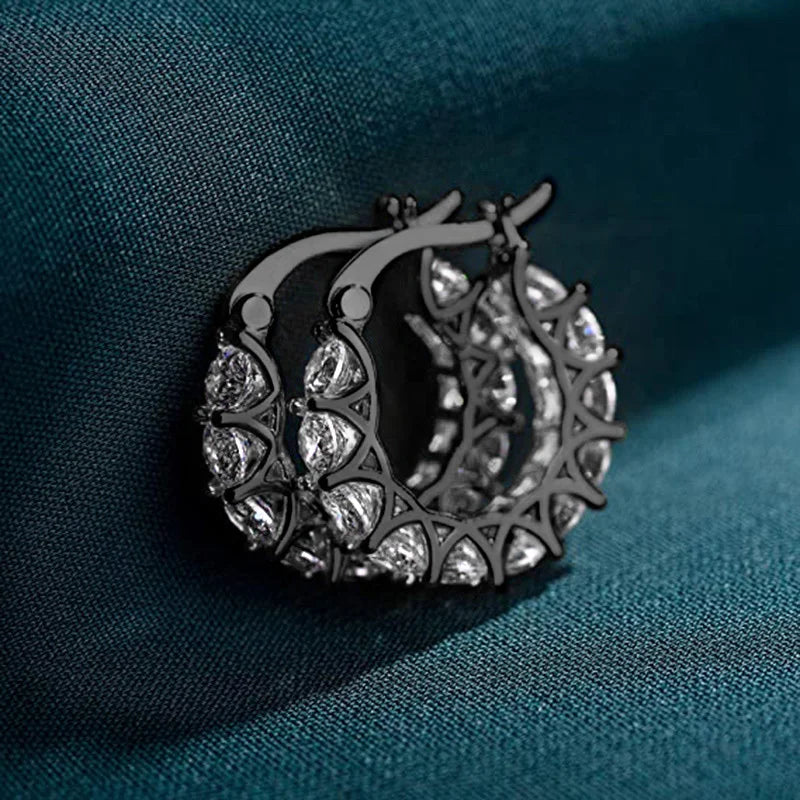 Huitan Créoles Femme Zircon Cubique — Accessoire Soirée, Mode Quotidienne