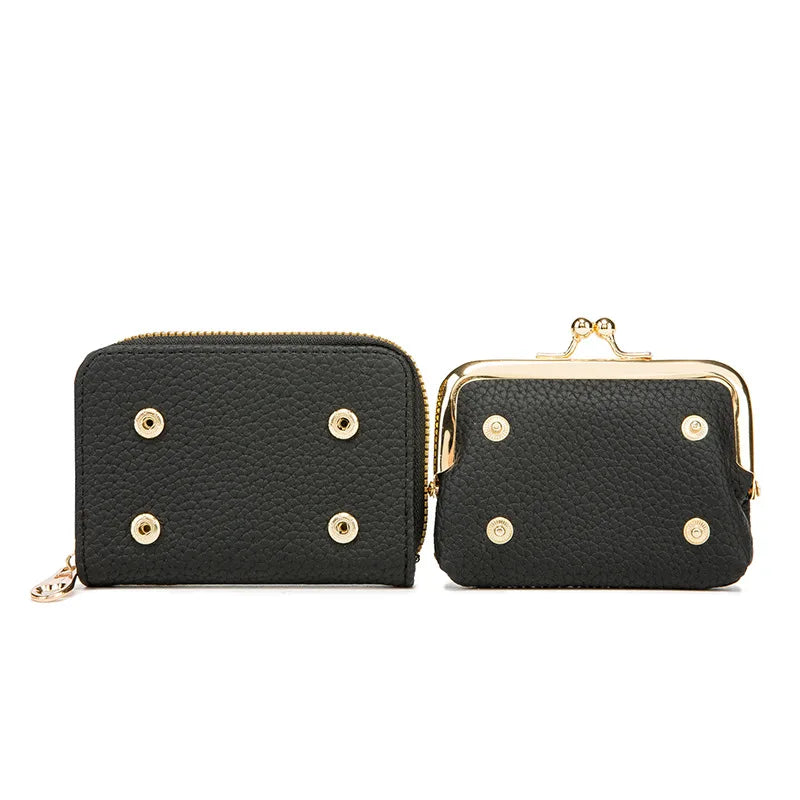 Portefeuille Court Femme Cuir PU Floral — Grande Capacité, Porte-Monnaie & Cartes