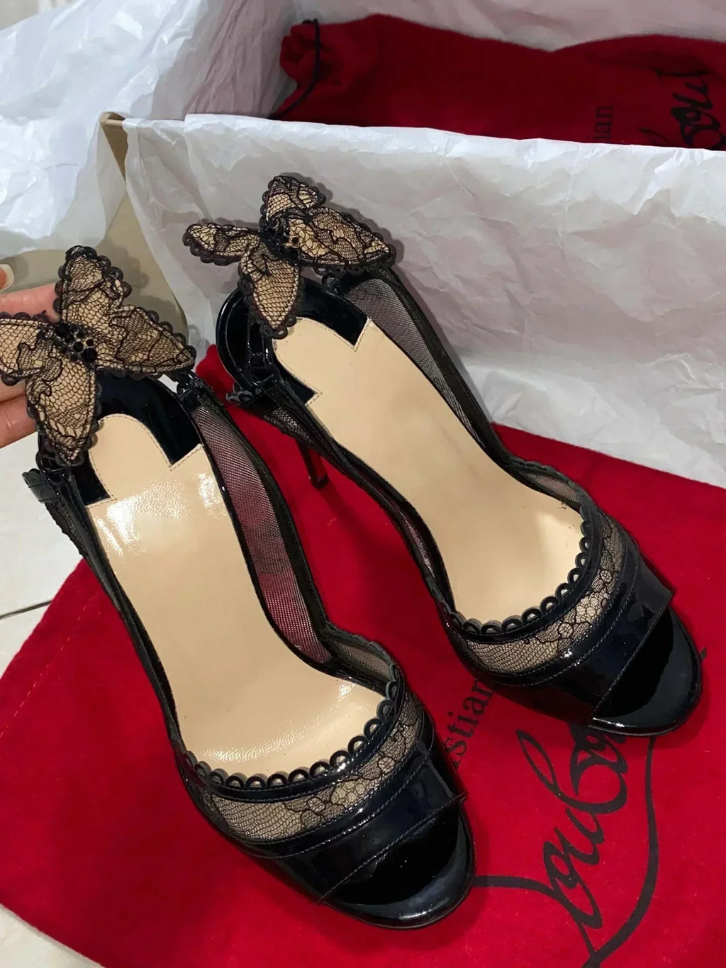 Sandales Femme Dentelle Nœud Talon Fin — Bout Ouvert, Sexy, Soirée & Banquet