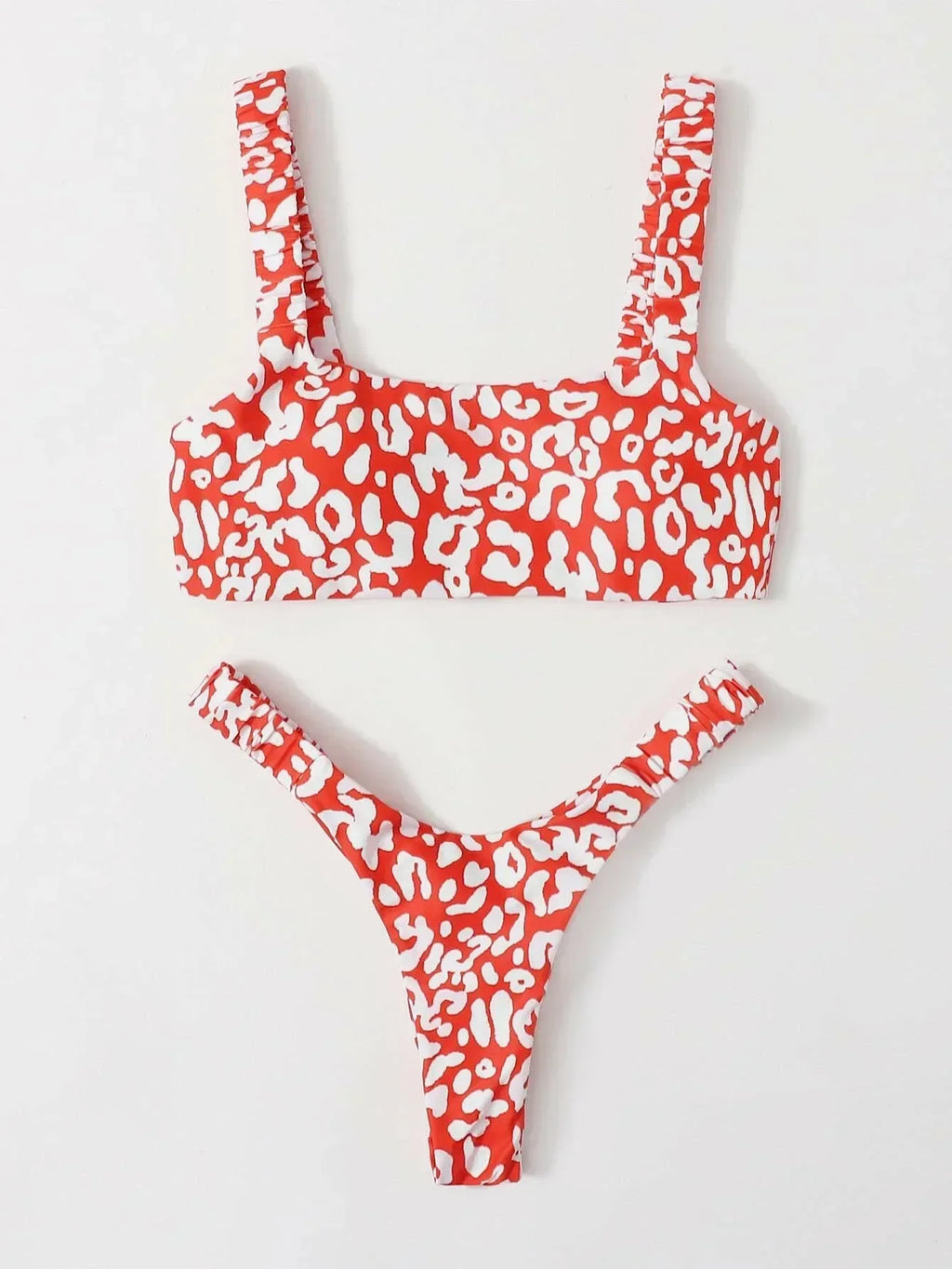 Micro Bikini Sexy 2 Pièces Léopard 2026 — Taille Haute, Bretelles, Maillot de Bain Femme