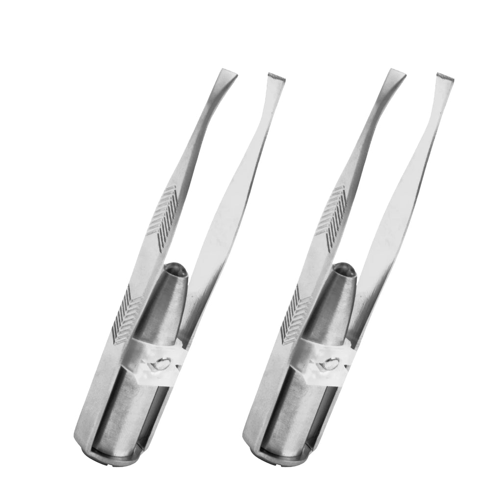 Pince à Sourcils LED Portable Acier Inoxydable — Design Intelligent Bouton