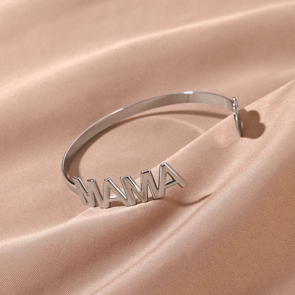 Set Bijoux Femme Bracelet Jonc Acier Inoxydable Doré – Cadeau Fête des Mères