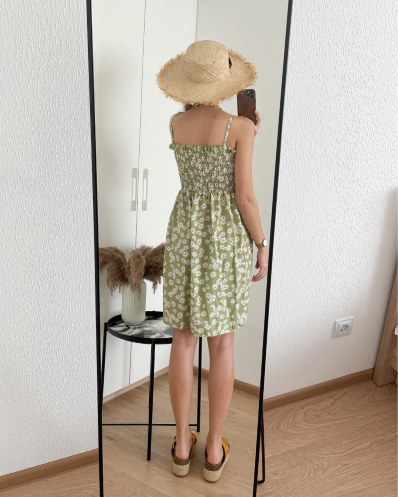 Robe Mini Femme Taille Haute Élastique — Bretelles, Sans Manches, Mousseline Été