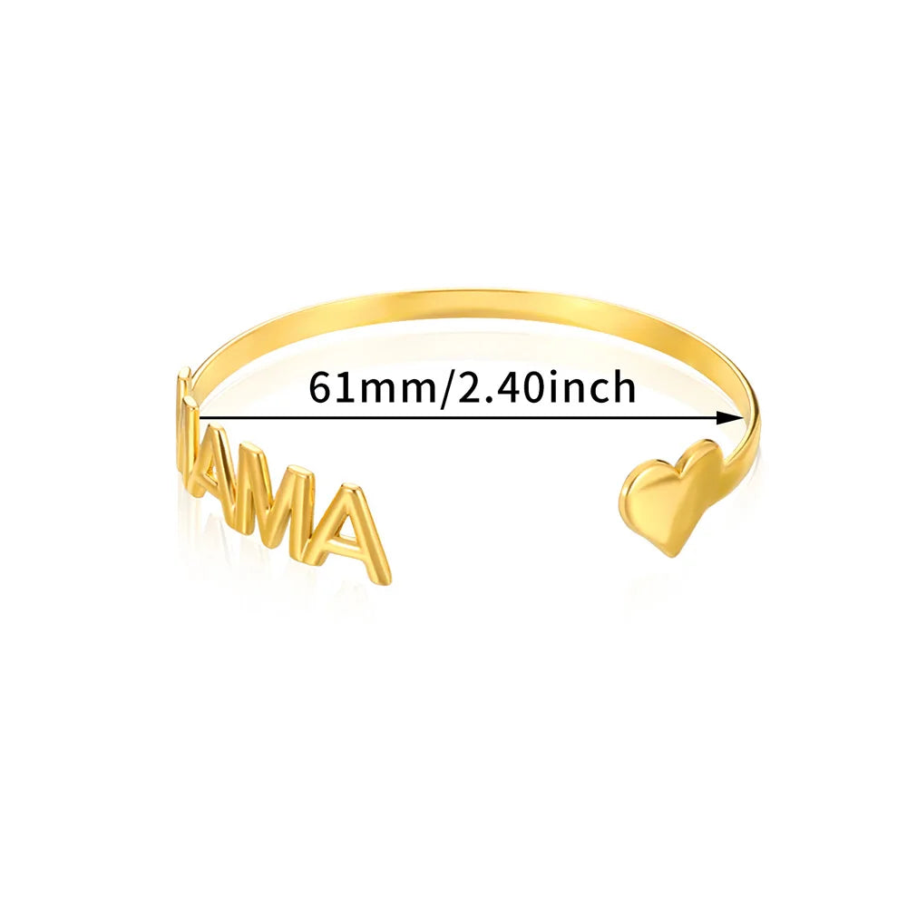 Set Bijoux Femme Bracelet Jonc Acier Inoxydable Doré – Cadeau Fête des Mères