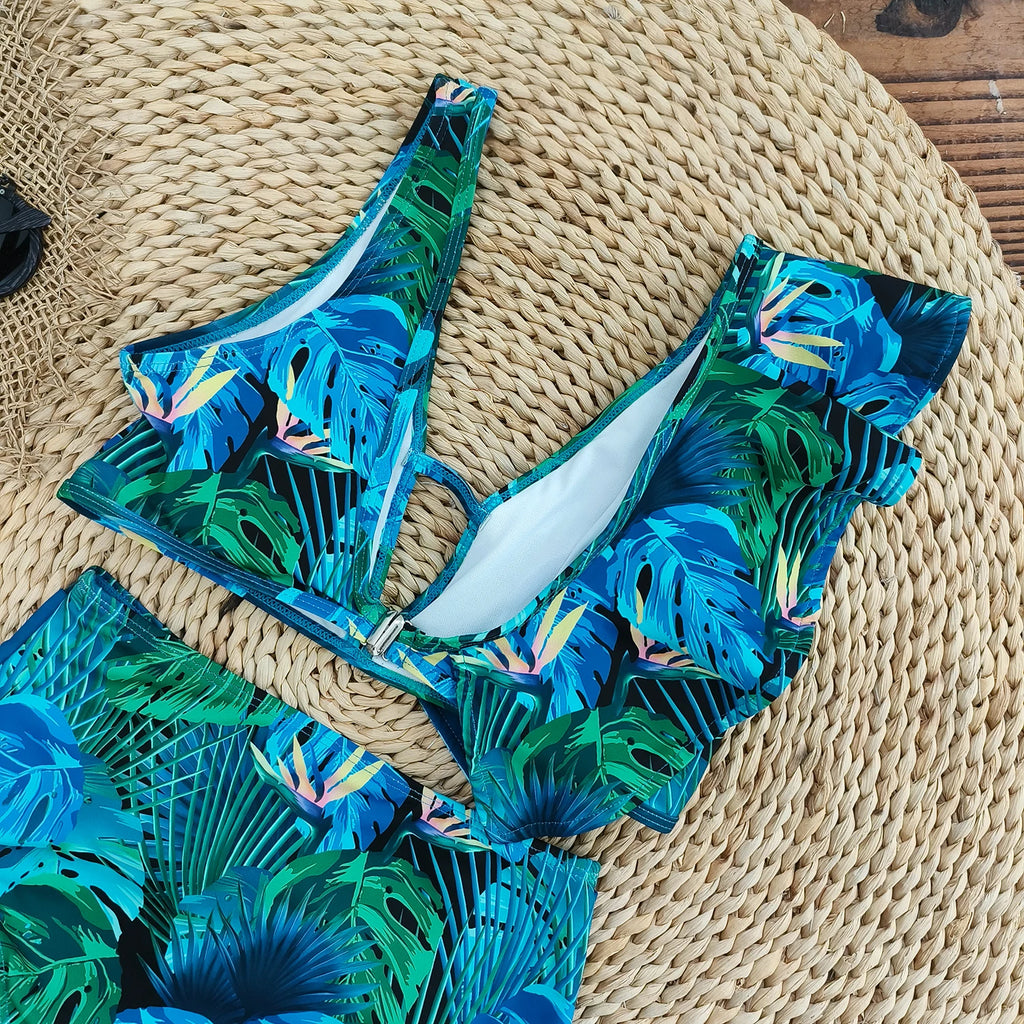 Bikini Taille Haute Bandage Floral 2026 — Volanté, Push Up, Bretelles Brésilien