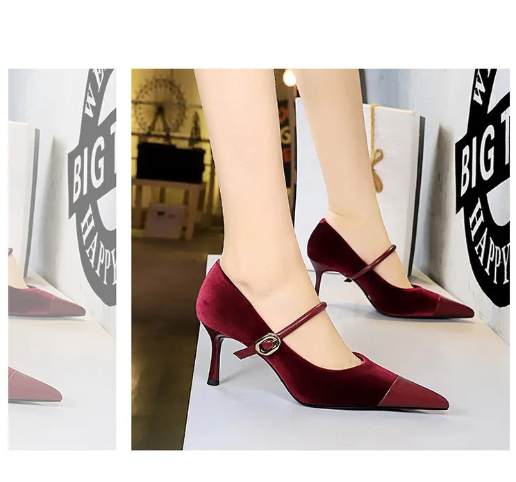 Escarpins Femme Bout Pointu Stiletto BIGTREE — Suède, 7cm 10cm, Grande Taille 43