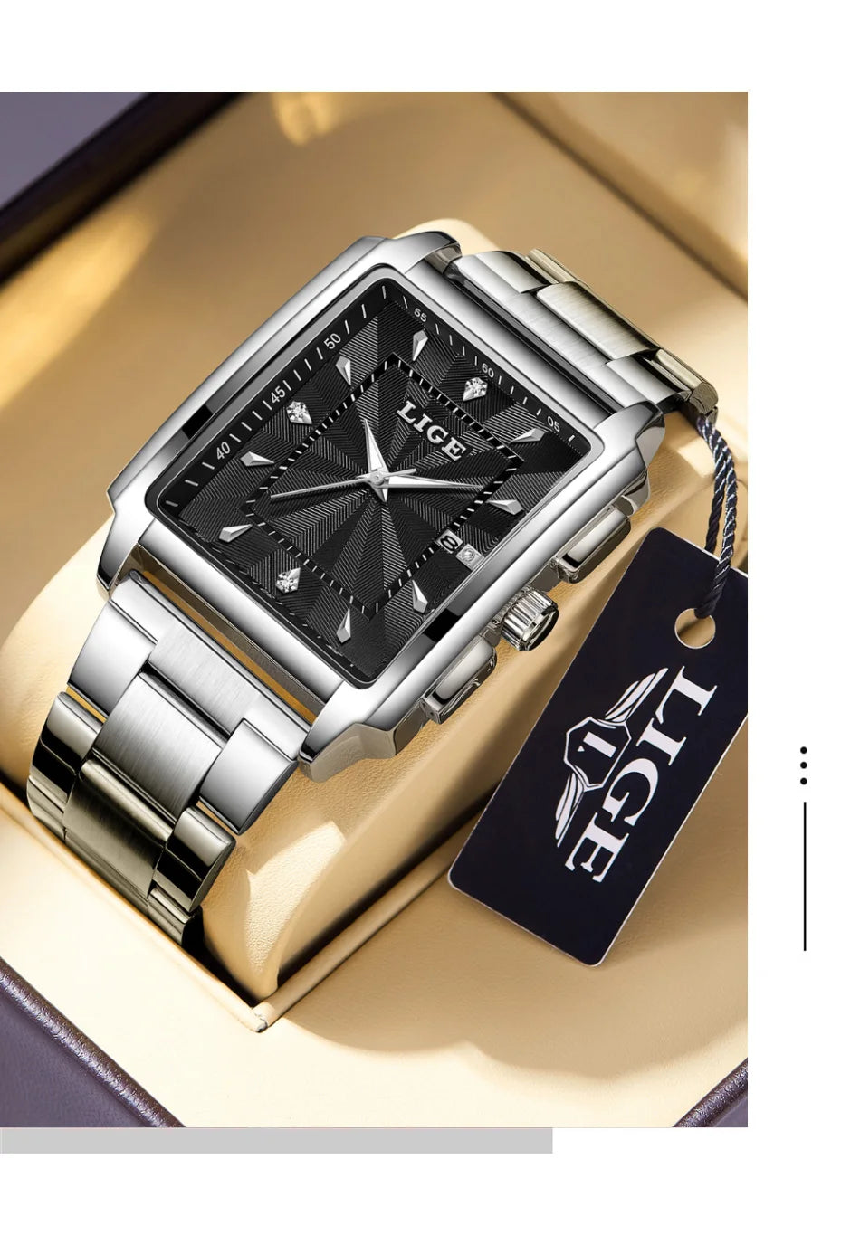 LIGE Montre Homme Business Chronographe — Acier Inoxydable, Étanche, Élégante