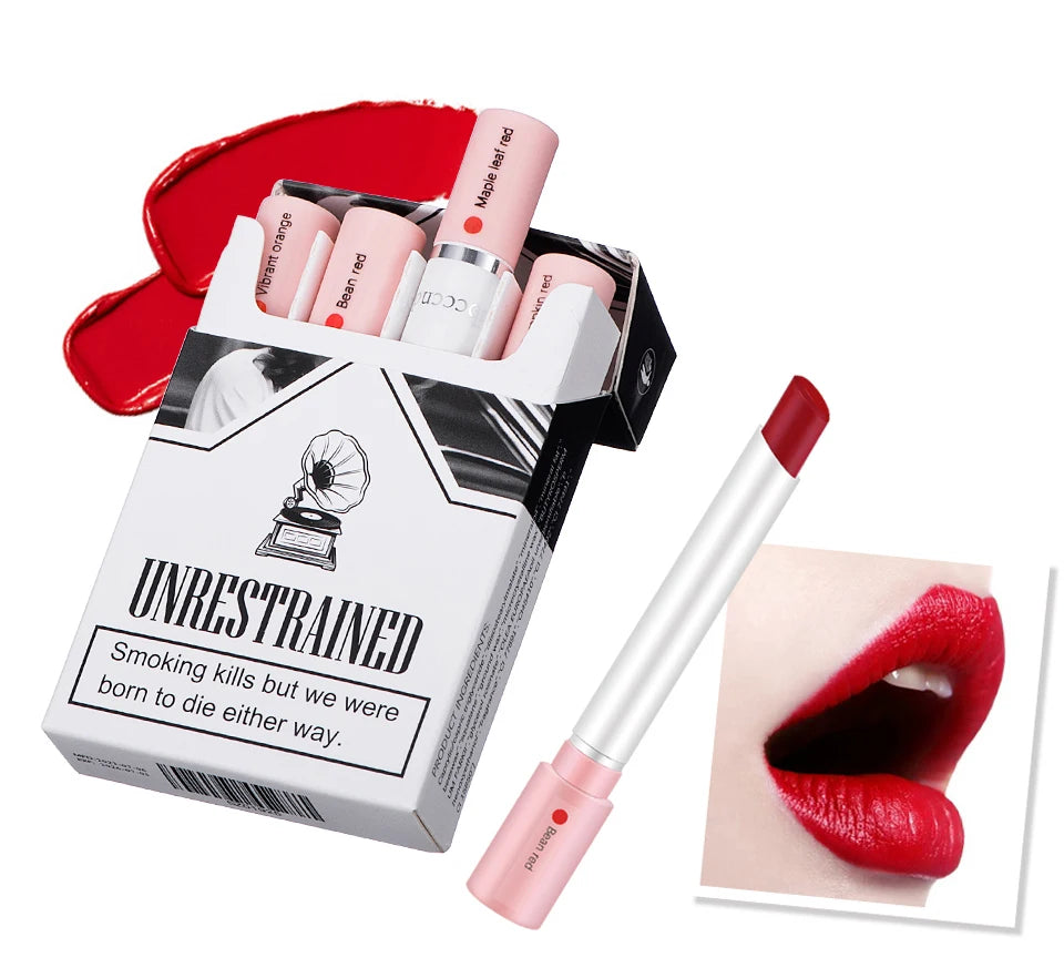 Kit Rouge à Lèvres Mat 4 Couleurs — Lip Gloss Waterproof, Longue Tenue, Teinte à Lèvres