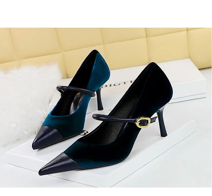Escarpins Femme Bout Pointu Stiletto BIGTREE — Suède, 7cm 10cm, Grande Taille 43