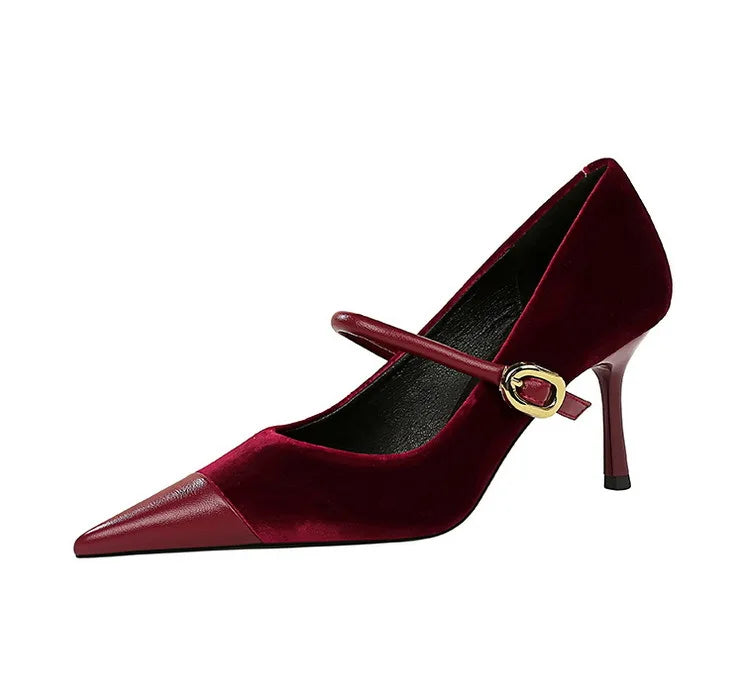 Escarpins Femme Bout Pointu Stiletto BIGTREE — Suède, 7cm 10cm, Grande Taille 43