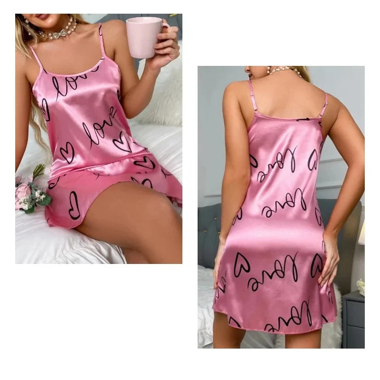 Nuisette Femme Dentelle Bretelles Sans Manches — Lingerie Satin Sexy, Lounge Été