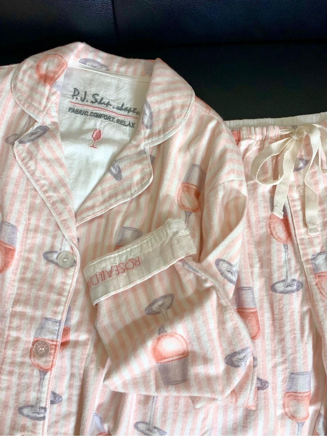 Ensemble Pyjama Femme Coton — Imprimé Cartoon Mignon, 2 Pièces, Manches Longues, Automne
