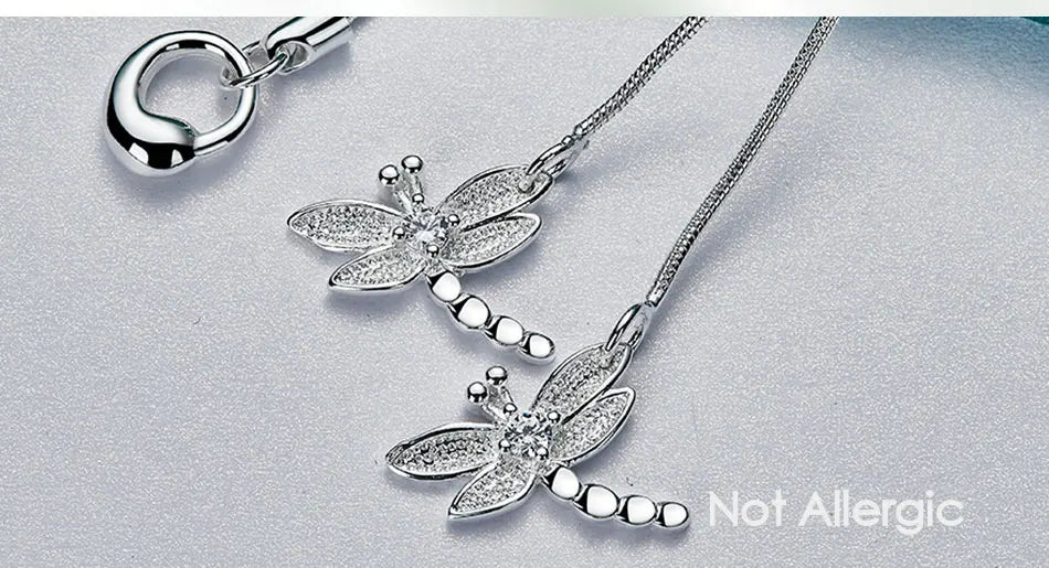 DOTEFFIL Collier Pendentif Libellule Argent 925 — Chaîne Serpent, Mariage & Fiçailles