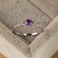 Bague Femme Amethyste Zircon Luxe Léger — Pierre Précieuse, Style Europe & Amérique
