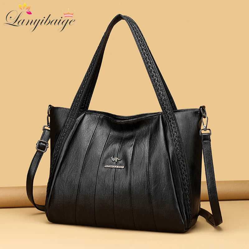 Sac À Main Femme Cuir PU Grande Marque — Tote Casual Élégant, Bandoulière