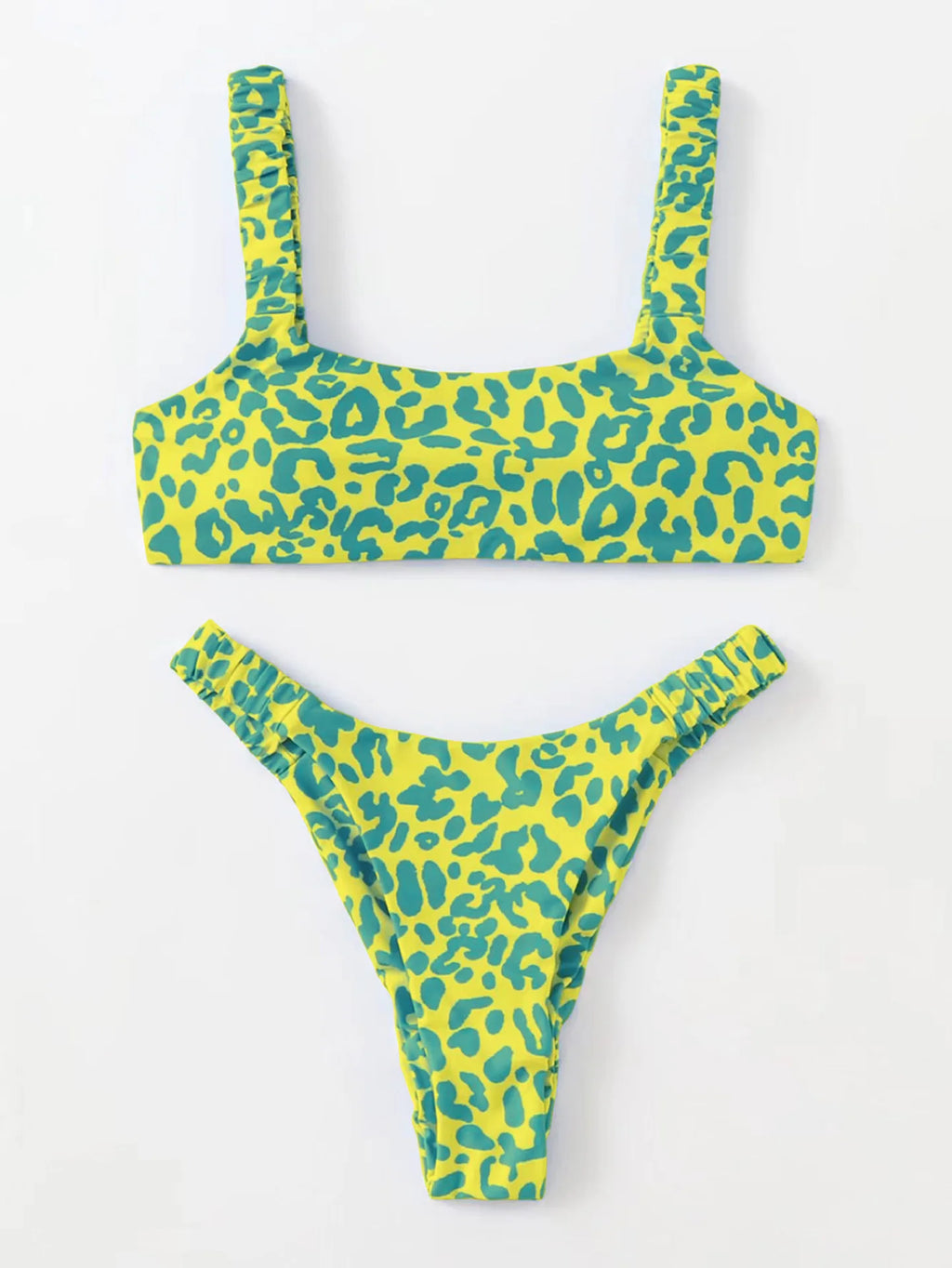 Micro Bikini Sexy 2 Pièces Léopard 2026 — Taille Haute, Bretelles, Maillot de Bain Femme