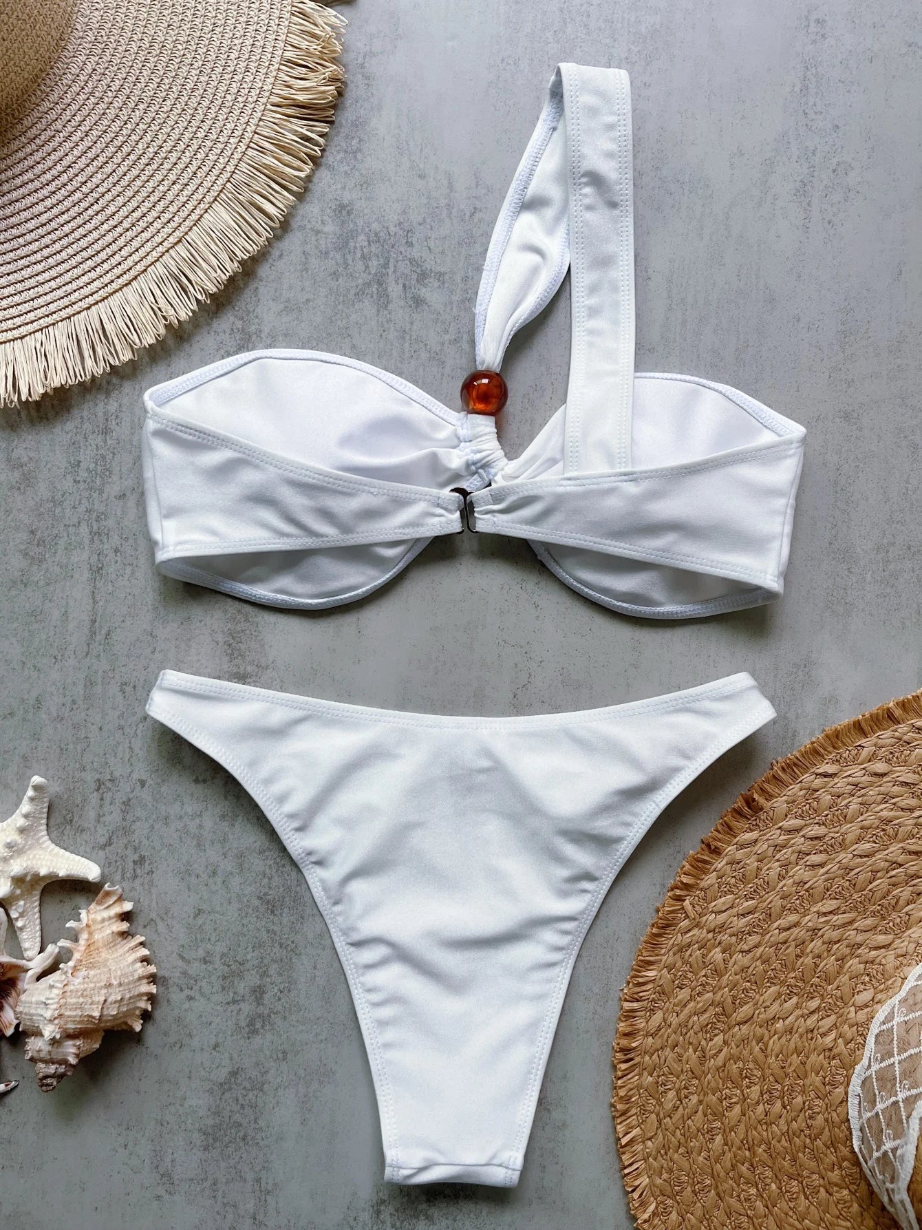 Bikini Taille Haute Filet Brésilien — 2 Pièces Sexy, Maillot de Bain Femme Été