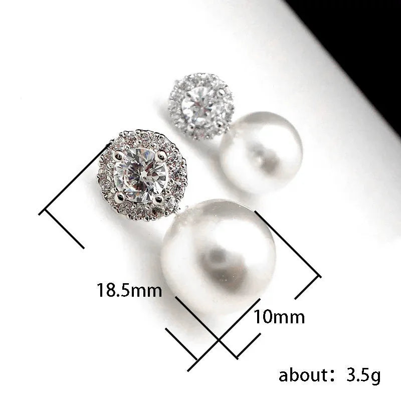 Huitan Boucles d'Oreilles Perle Imitation Délicate — Élégant, Accessoire Mariée