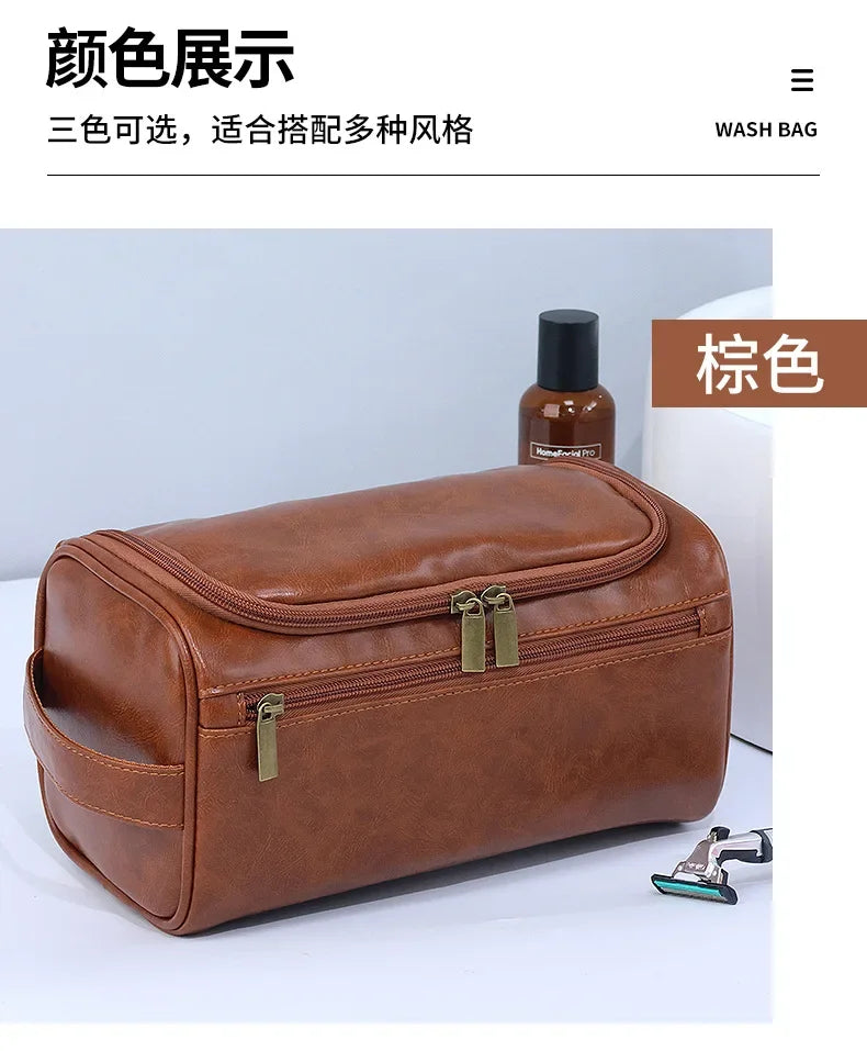 Trousse Toilette Luxe Homme Vintage — Organisateur Voyage Cosmétique Suspendu
